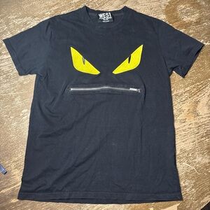 Black T-Shirt with Yellow Eye Design